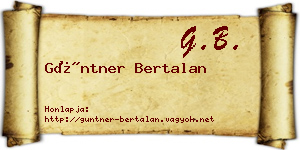 Güntner Bertalan névjegykártya