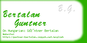 bertalan guntner business card